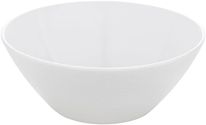 DEGRENNE Rivage Bowl - White Porcelain Dish for Fruit, Salad, Cereal, Soup & Pasta, Small Serving Bowl, Modern Dinnerware, Made in France - 7”