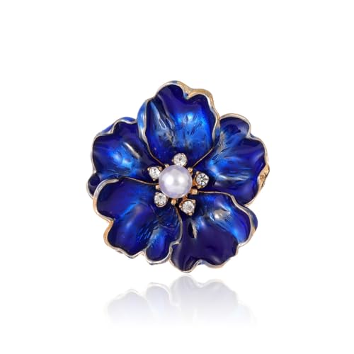 Image of Rhinestone Flower Pin Camellia Drop Oil Brooch Big Large Rose Bouquet Brooch Pin Pearl Daisy Peony Brooch Lapel Pins Elegant Clothing Hat Bag Skirt Accessories for Women