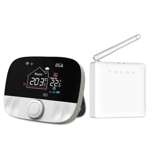 Kleagary Tuya - Termostato inalámbrico inteligente WiFi para caldera de gas, batería de calefacción, 433 MHz, termostato controlador de temperatura