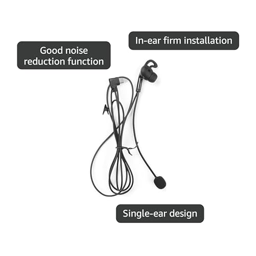 EJEAS Soccer Football Referee Headset Coach Headphone Accessory with Microphone Suitable for Professional V6C/V4C Plus Referee Intercom Type-C (Right Earpiece)