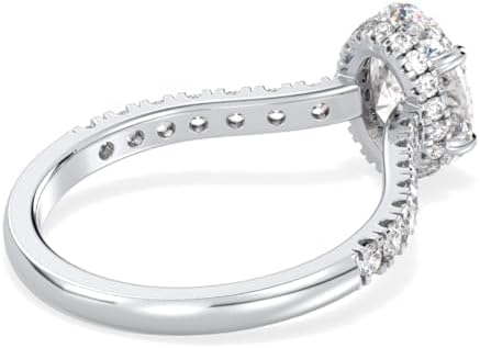 Certified 2.5 Carat Oval Moissanite Engagement Ring for Women, D Color VVS1, 925 Sterling Silver with 18K White Gold Plating, Hidden Halo Solitaire Bridal Ring - Image 8