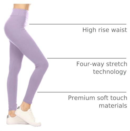 Image of Leggings Depot High Waisted Leggings for Women Buttery Smooth & Soft Women's Solid Yoga - Reg, Plus, 1X3X, 3X5X