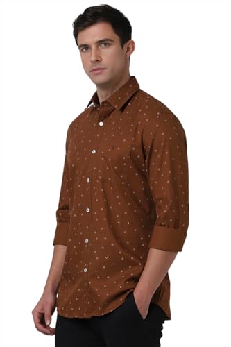 Image of Van Heusen Casual Printed Shirt for Men| Premium Cotton| Full Sleeves| Slim Fit |Breathable Fabric