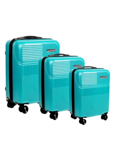 Image of MOVE-MEANT VOYAGEWARE Small Cabin, Medium Check-in & Large Check-in Suitcase | 55 Cm, 66 Cm & 75 Cm | 360 Degree 8 Wheels Number Lock Polycarbonate S.Green Trolley Bag | Luggage for Travel - Pack of 3