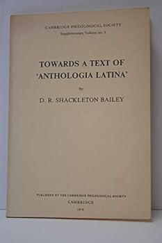 Paperback Towards A Text of `Anthologia Latina' Book