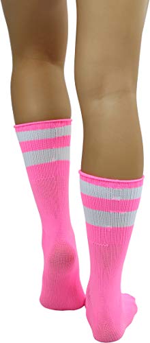 Image of ToBeInStyle Women's Acrylic Ankle Hi With Double Stripe Top Crew Fun Athletic Socks