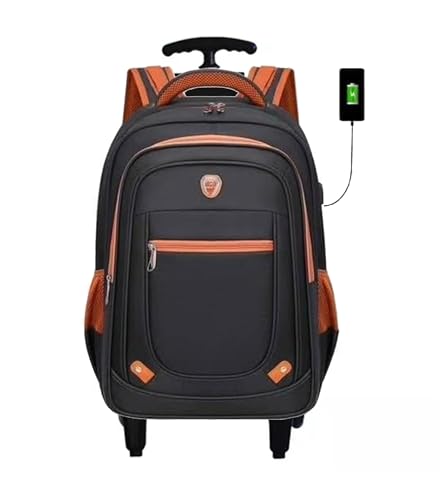 Mochila Escolar com Rodas, USB, Impermeável, Grande, para notebook até 17