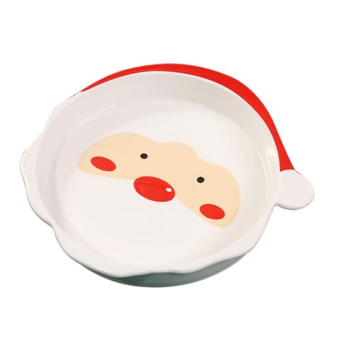 Garneck 1pc Christmas Santa Shape Ceramic Serving Platter Festive Food Display Tray for Holiday Parties Charming Dinner Plate for Desserts Vegetables for Housewarming Year Celebrations
