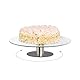 Relaxdays Tortenplatte drehbar, Standfuß, Kuchenplatte zum Dekorieren, Torten Drehteller für Kuchen, Ø 30cm, transparent, 1 Stück