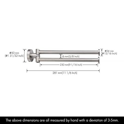 Kes Kitchen Swivel Towel Bar 9-Inch Swing Out Towel Rack Double Towel Bar 2-Arm Wall Mounted Sus 304 Stainless Steel Brushed Finish, A2106S23-2 #TOP1