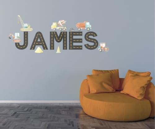 Vinilo decorativo personalizado camiones de construcción miniatura 2