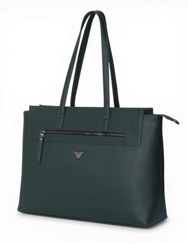 Image of Premium Women's Laptop Tote Bag | Handcrafted Leatherette Shoulder Handbag | 2 Pocket Stylish Office & Casual Carry Bag