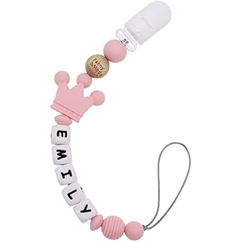 Panny & Mody Personalized Stroller Toy Clip with Name (Pink) Cover