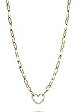  GMK Damen-Kette Edelstahl 32 Zirkonia One Size Gold 32012875