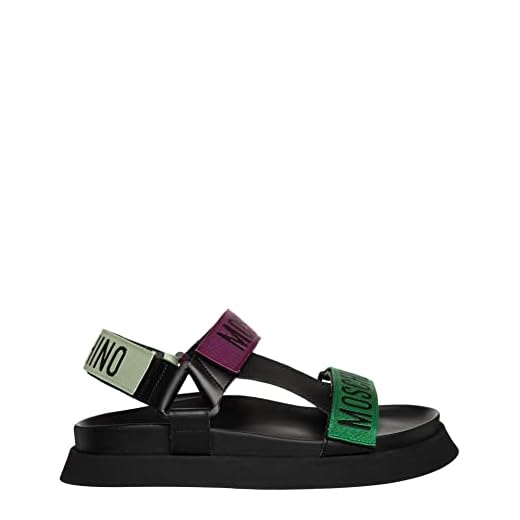 MOSCHINO Women Sandals Black - Multicolor 7 US