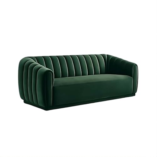 Image of Modern Sofa, 3 Seater with Decorative Cushions, Chesterfield Arm Three Seater for Living Room Guest Room Hotels & Office (Green)