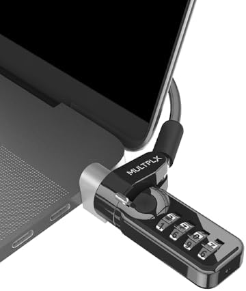 Universal Laptop Security Lock | Compatible with All Laptops inc MacBook | 1.7m Anti-Theft Cable | 4 Digit Combination Lock | Cut Resistant Steel Cable
