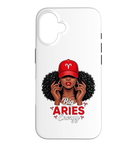 Big Energy Aries Zodiac Afro Women Red Cap Black Girl Women �X�}�z�P�[�X iPhone 16 �p