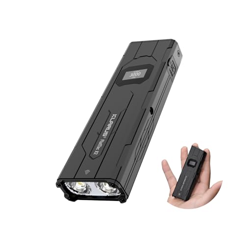 klarus X2 Ultradünne, handflächengroße EDC-Taschenlampe,3000 Lumen, kompakte leistungsstarke Taschenlampe mit Doppelschalter,OLED-Display, IPX6...