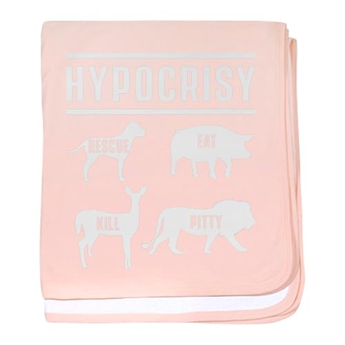 CafePress Hypocrisy Vegan Vegetarian Animal Rig Baby Blanket, Super Soft Newborn Swaddle