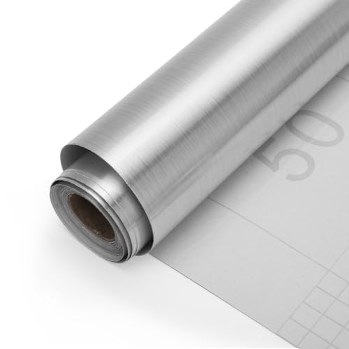 Film miroir autocollant - 500 x 40 cm - Sans verre - Autocollant - Pour meubles - Effet miroir argenté - Pour bricolage et décoration d'intérieur