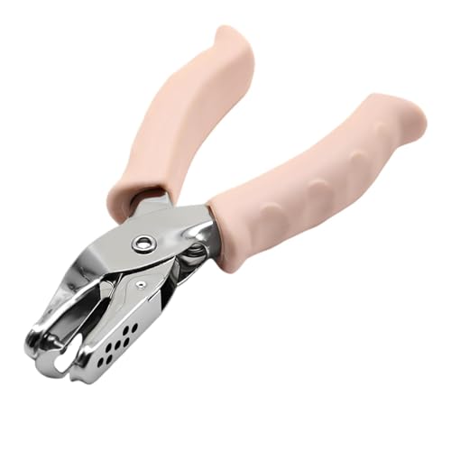 Perforatrice a foro singolo, 3 mm, in metallo, con impugnatura morbida, mini perforatrice per carta, per fai da te, quaderni, fatture, biglietti, etichette regalo, casa, scuola, ufficio (rosa)