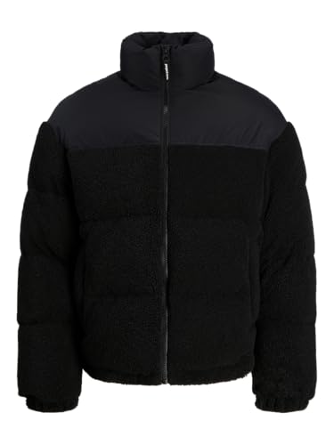 JACK & JONES Jcoflare Teddy Puffer Jacket, Negro, L Hombres