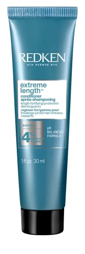 Redken Extreme Length Conditioner | For Hair Growth | Fortifies, Strengthens & Conditions Hair | Infused With Biotin | 1 Fl Oz | Packaging May Vary