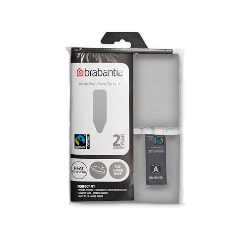 Image of Brabantia 216800 Ironing Board Cover Metallized Cotton / Foam 2 mm Grey - Size A (43 inch x 12 inch)