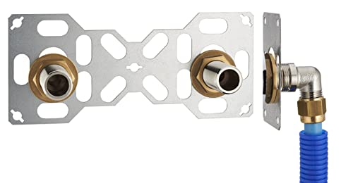 FIXSYSTEM Kit platine de sortie cloison pour tube PER à Compression (à Visser) Ø16 - sorties entraxe 150 millimètres mâle 20x27 (3/4) pour robinet...