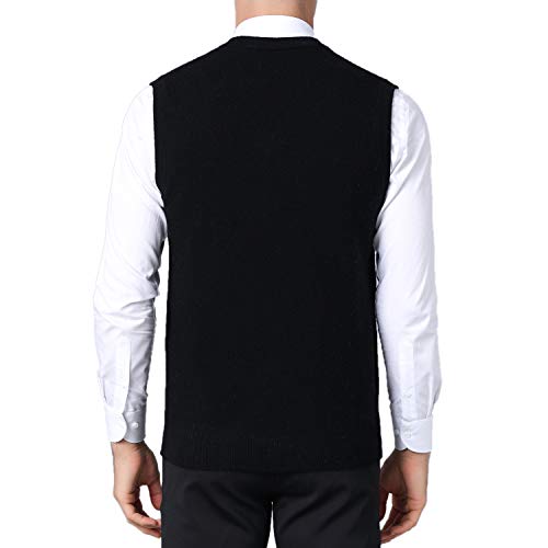 FULIER Men's Cashmere Wool V-Neck Sleeveless Vest Classic Pullover Knitted Waistcoat Sweater Cardigans Tank Tops3