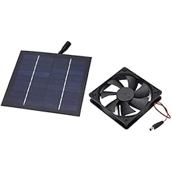 Ventilador Avicola Ventilador Solar, Práctico Ventilador de Escape Accionado por Energía Solar a Prueba de Agua IP65 para Enfriamiento de Naves Avícolas