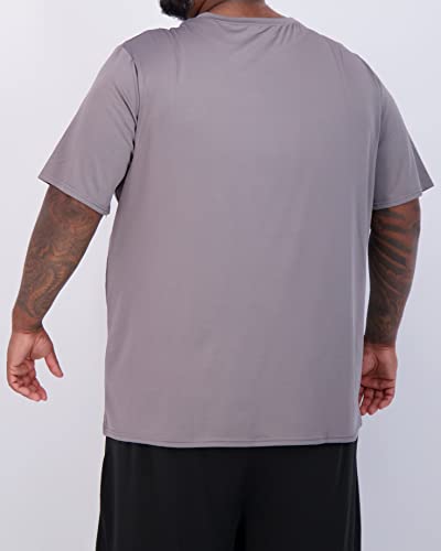 Real Essentials 3 Pack: Men’s Big & Tall Short Sleeve Dry Fit Crew Neck T-Shirt - Gym Workout Athletic Running Tee (3XT-5XT)