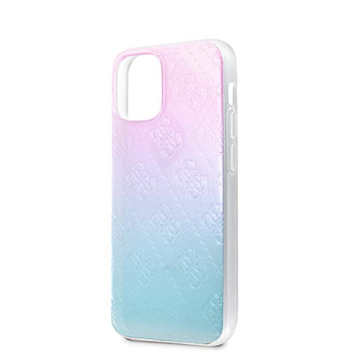 Guess GUHCP12S3D4GGBP 4G Coque Rigide pour iPhone 12 Mini 5,4" Bleu/Rose