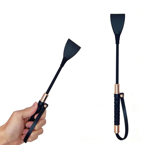 Leyoceur Premium PU Leather Horse Riding Crop - Non-Slip Grip & Flexible Fiberglass Core - Ideal for Equestrian Training, Dressage, Trail Riding & Horse Shows