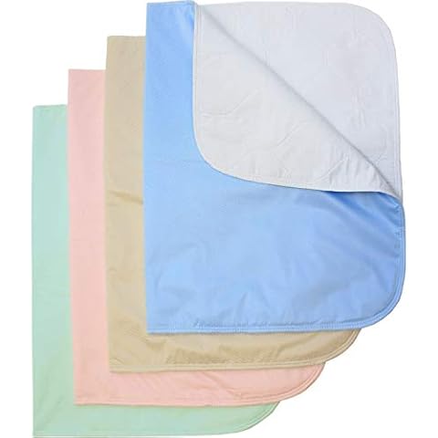 100% Cotton Washable Bed Pads Chair Pads Heavy Weight Soaker/Incontinence Small Underpad - 18x24-4 Pack Cover
