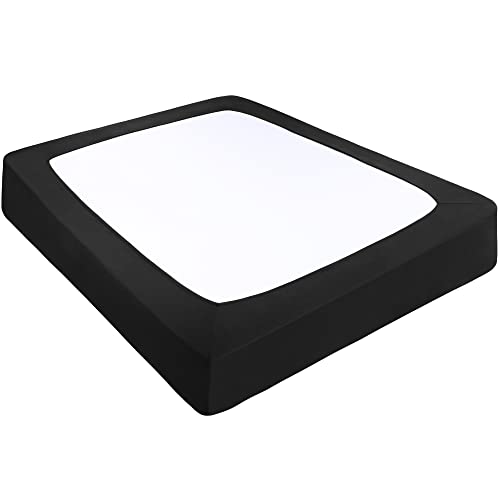 PiccoCasa Housse de sommier tapissier en Tissu Extensible Enveloppant sur Les 4 côtés sans Plis, pour la Maison, Housse de Matelas élastique pour Matelas...