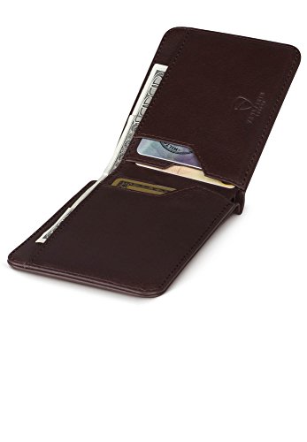 Image of Vaultskin MANHATTAN Slim RFID Blocking Bifold Leather Wallet for Men - Men's Leather Wallet, Front Pocket Minimalist Card Holder, Holds 9 Cards and Cash, Premium Italian Leather