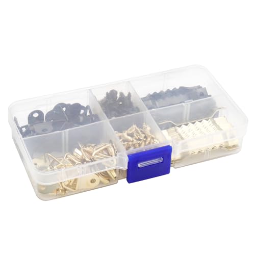 Image of Coshar 250Pcs Heavy Duty Sawtooth Picture Hangers D-Ring Picture Hangers Picture Hang Solutions Picture Hangers Kit for Hanging Paintings Frames Photos