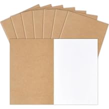 LABUK 8 Pack Blank Kraft Notebooks Journals Notebook Sketch Drawing Pad Book Bulk for Kids Junk Journal, A5, 60 Pages, 8.3 x 5.5 inches