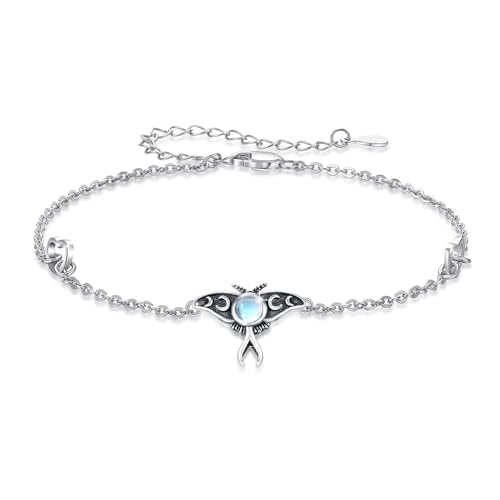 ABIGY Motten Armband 925 Sterling Silber Damen Motten Schmuck Insekten Armband Tier Schmuck Armband Geeignet für Damen als Geburtstags Geschenk