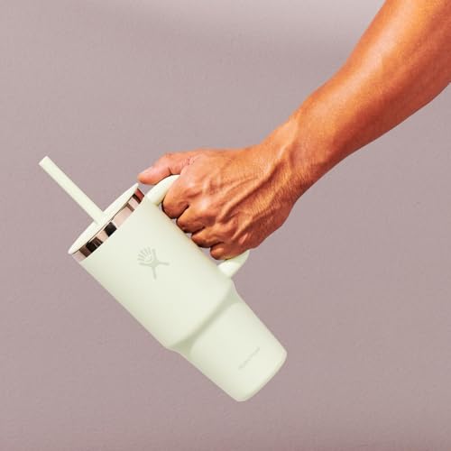 Image of Hydro Flask Travel Tumbler with Handle, Lid and Straw - Insulated Stainless Steel in 24 Oz Tonal Trillium