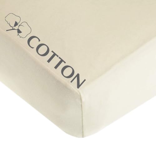 Image of American Baby Company Cotton Fitted Crib Sheet 52x28 inch, Ecru | 100% Natural Cotton Crib and Toddler Bed Sheets, Soft, Breathable & Hypoallergenic, Gentle on Skin, Neutral for Boys & Girls