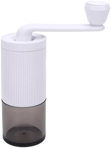 Thonlai Manual Coffee Grinder Compact Adjustable Settings Hand Crank Portable for Home Travel Office (White)