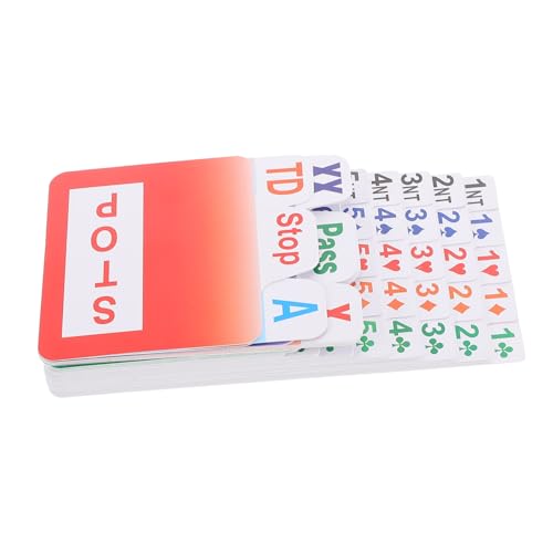 Parliky Cartas de Licitación para Bridge de PVC Resistente Diseño Legible y Duradero Portátil para Partidas Familiares y Competiciones