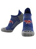 NCAA No Show Tab Socks - SMU Mustangs, Royal Blue/Red, Medium