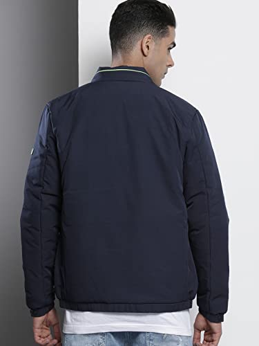 Image of The Indian Garage Co Men Slim Fit Solid Puffer Jackets