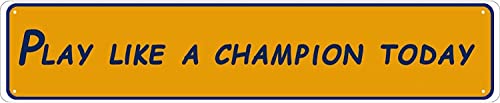 Vintage Poster Metal Sign Play Like a Champion Today Antique Metal Tin Sign Bar Home Bathroom Pool Outdoor Plaque Wall Decor Vintage Yard Sign Gift 4x16 Inch