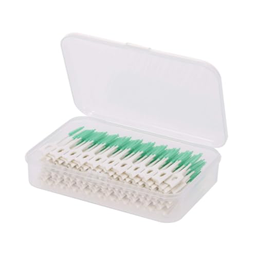 Cepillos interdentales Cepillos de limpiador de dientes desechables ultra apretables Pincel de muelas de silicona para espacios interdentales Verdes 160 piezas/caja