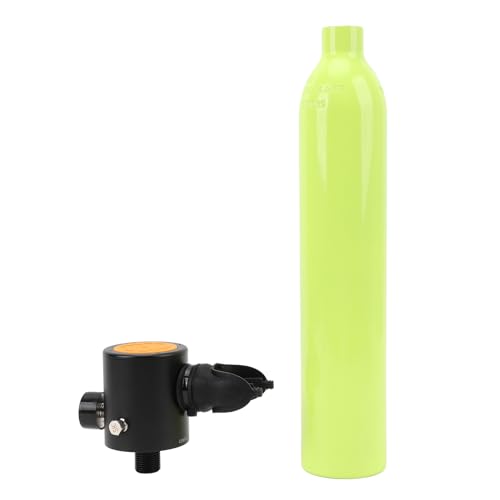 NutriEss Mini Scuba Tank Portable Diving Oxygen Cylinder 0.5L Reusable Tank with Pressure Gauge for Snorkeling and Underwater Activities (Green)
